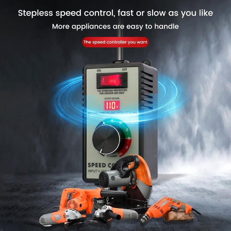 diymore AC Motor Speed Controller 120V 15A 4000W Variable Speeds Control Fan Speed Controllers for Electric Motor with Overload Protection Switch with Overloads Protection - Image 3